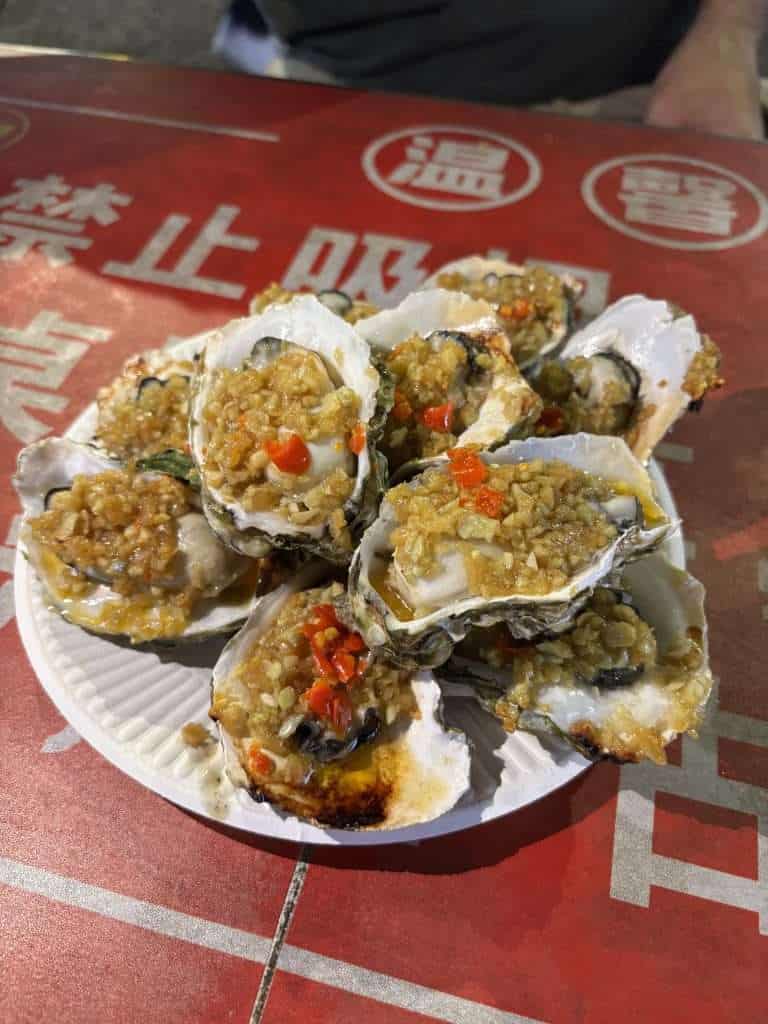 Grilled oysters from Haida Night Market