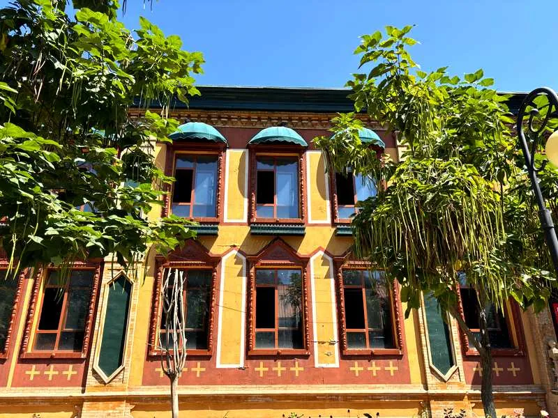 Colourful hexagonal-layout architecture in Liuxing Street Yining, Xinjiang