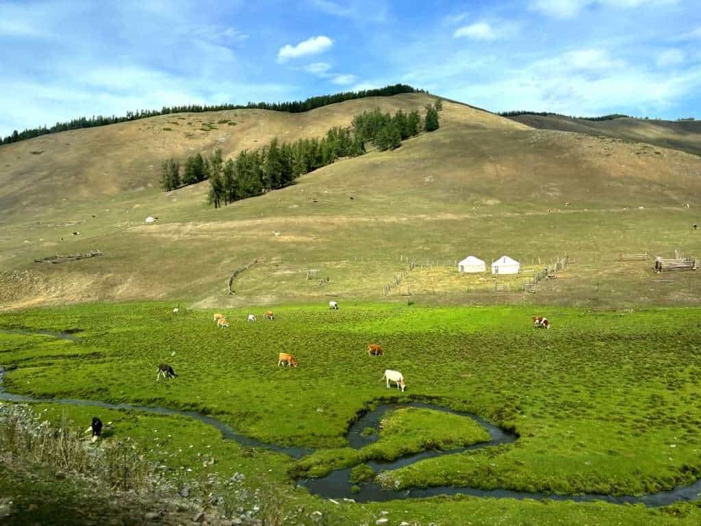 Views along the return bus route from Baihaba to Kanas, Xinjiang