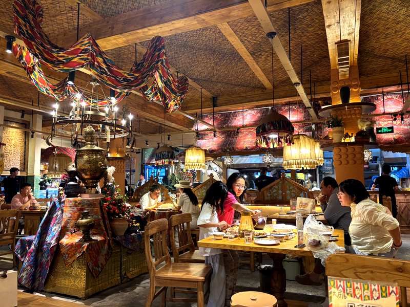 Interior of a local restaurant in Yining