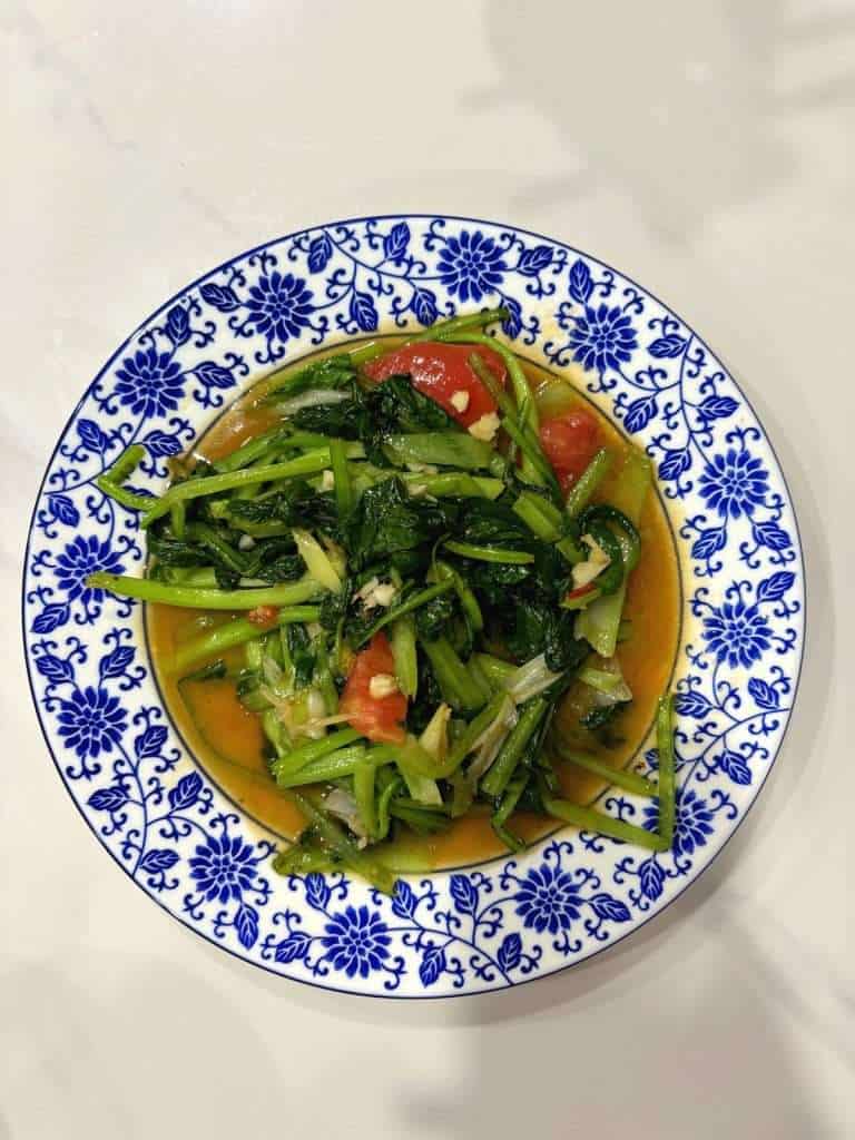 Stir-fried local vegetables, dinner in Keketuohai