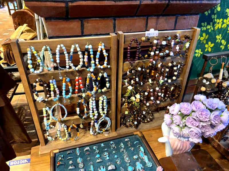 Clothing and accessory shop selling handmade bracelets