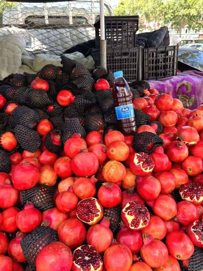 Pomegranate stand outside Jinshan Market